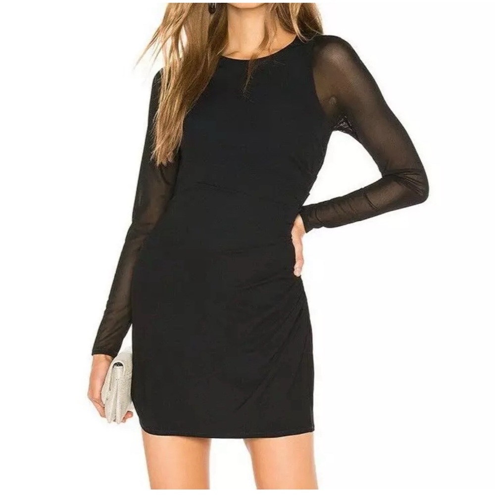 NBD Black Sheath Mini Dress with Long Sleeves